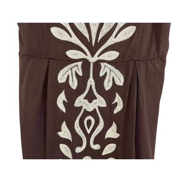 INC Dress L Brown Tank Floral Boho Midi Y2K Festival 80s Indie Festival Classic - Picture 8 of 15